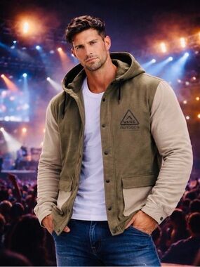 Vans 66 Supply Canvas Hooded Parka Jacket Olive Mens Medium EUC